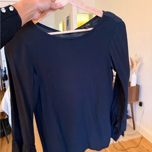 Massimo Dutti Black Long Sleeve Top